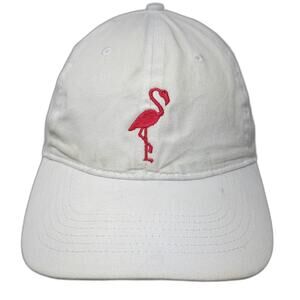 Big Baseball Cap White One Size Flamingo Yooz Logo Strapback Cotton Hat